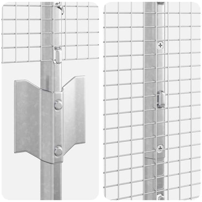 Zaun mit Pfosten Silber 1.6 x 10 m Stahl