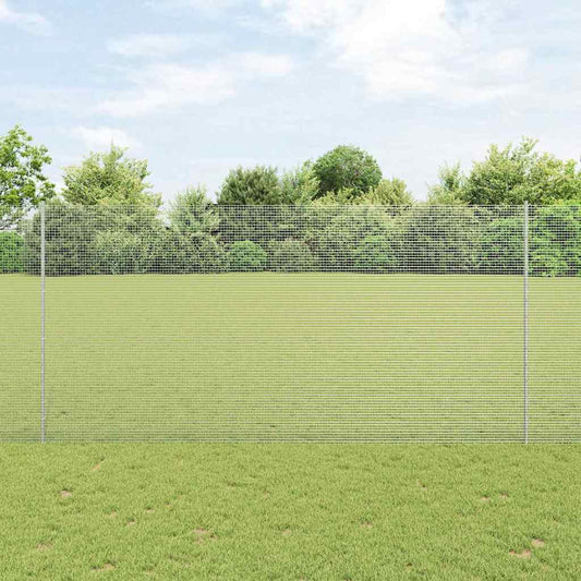 Zaun mit Pfosten Silber 1.6 x 10 m Stahl