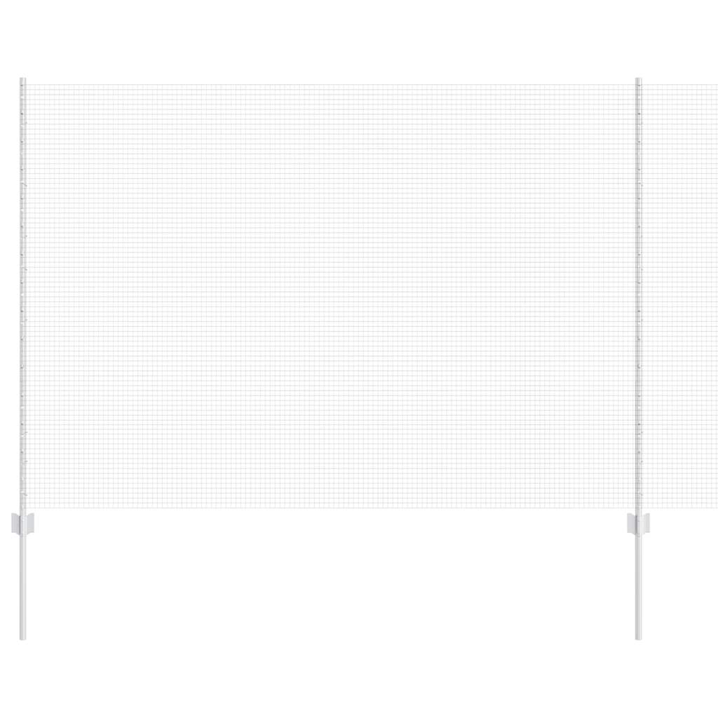 Zaun mit Pfosten Silber 1.6 x 10 m Stahl