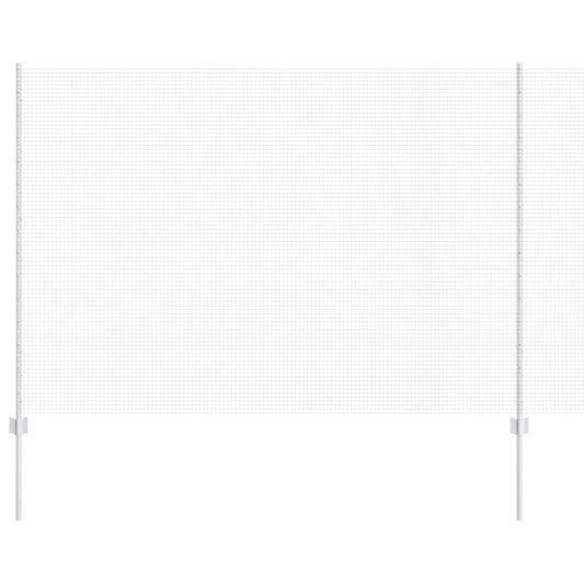 Zaun mit Pfosten Silber 1.6 x 10 m Stahl