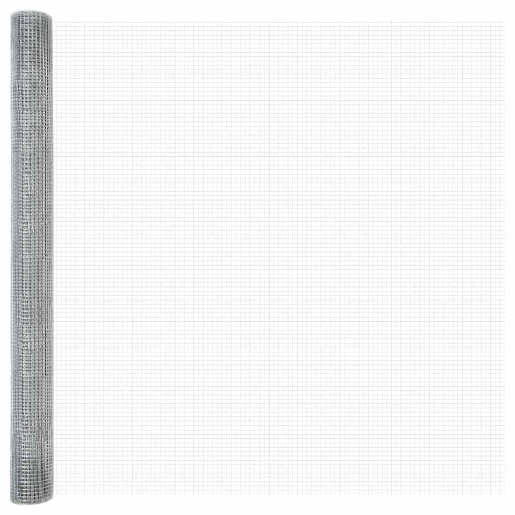 Zaun mit Pfosten Silber 1.6 x 10 m Stahl