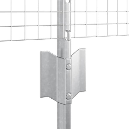 Zaun mit Pfosten Silber 0,4 x 25 m Stahl