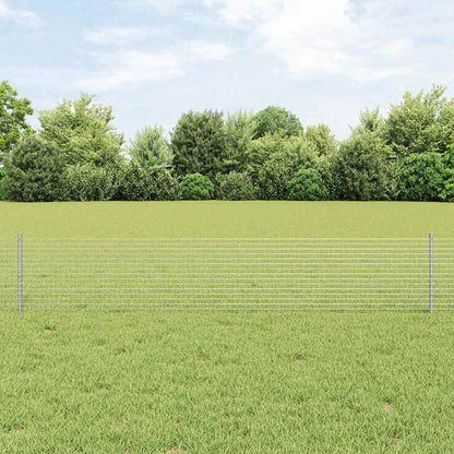 Zaun mit Pfosten Silber 0,4 x 25 m Stahl