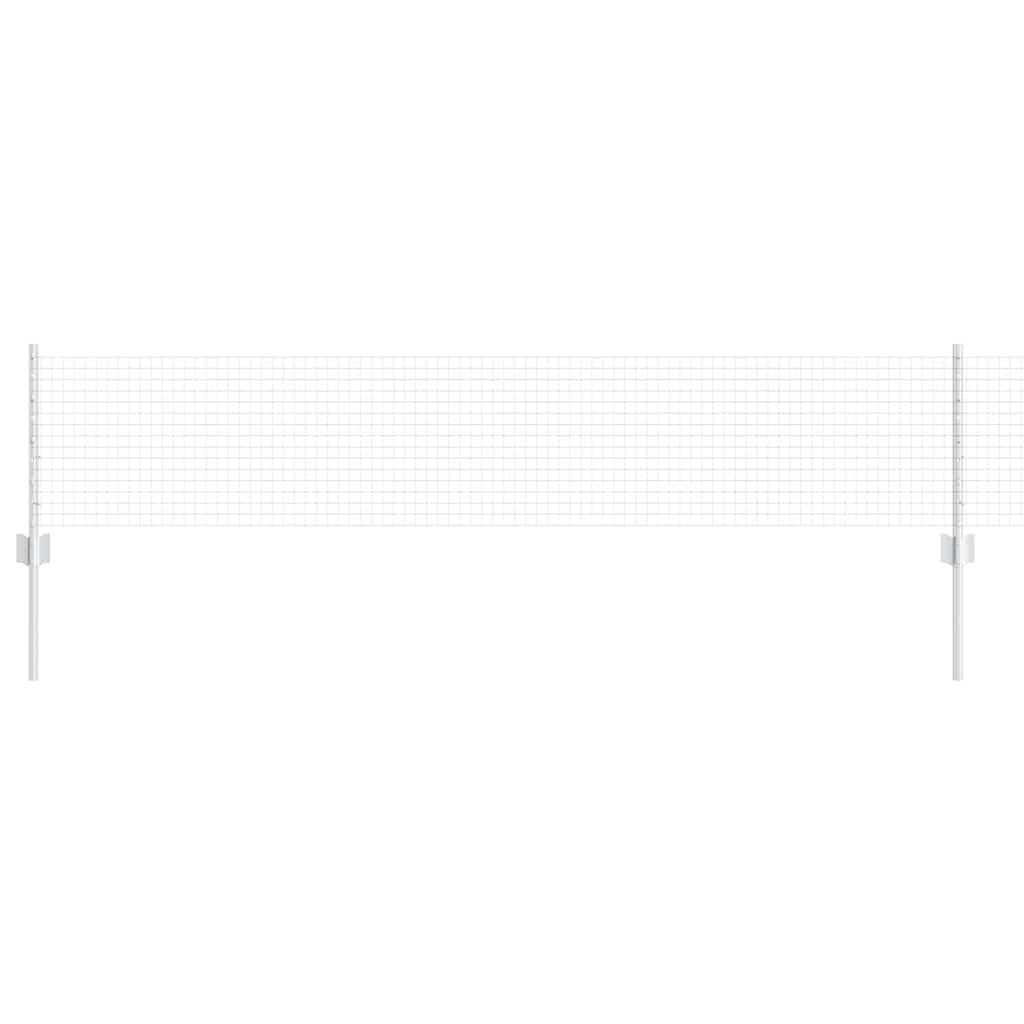 Zaun mit Pfosten Silber 0,4 x 25 m Stahl