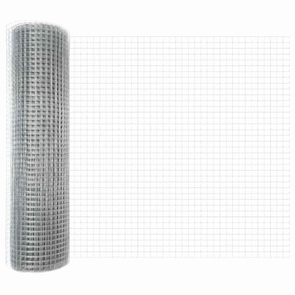 Zaun mit Pfosten Silber 0,4 x 25 m Stahl