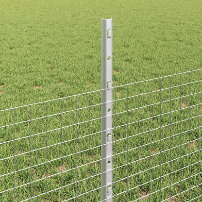 Zaun mit Pfosten Silber 0,5 x 25 m Stahl
