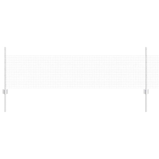 Zaun mit Pfosten Silber 0,5 x 25 m Stahl
