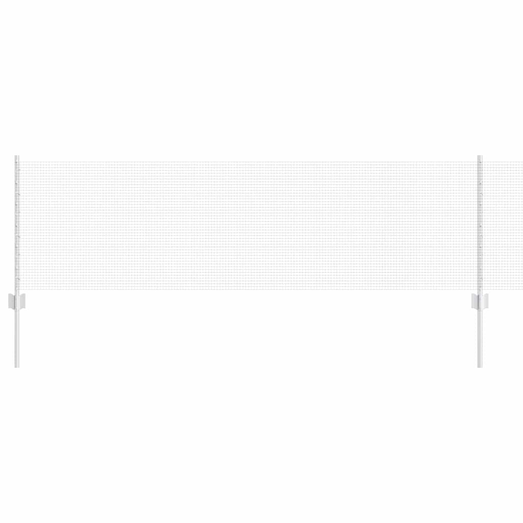 Zaun mit Pfosten Silber 0,6 x 25 m Stahl