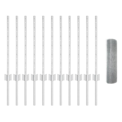 Zaun mit Pfosten Silber 0,6 x 25 m Stahl