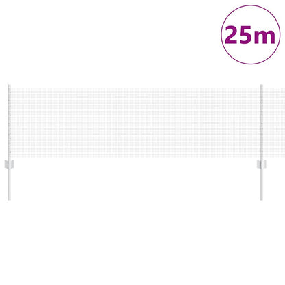 Zaun mit Pfosten Silber 0,6 x 25 m Stahl