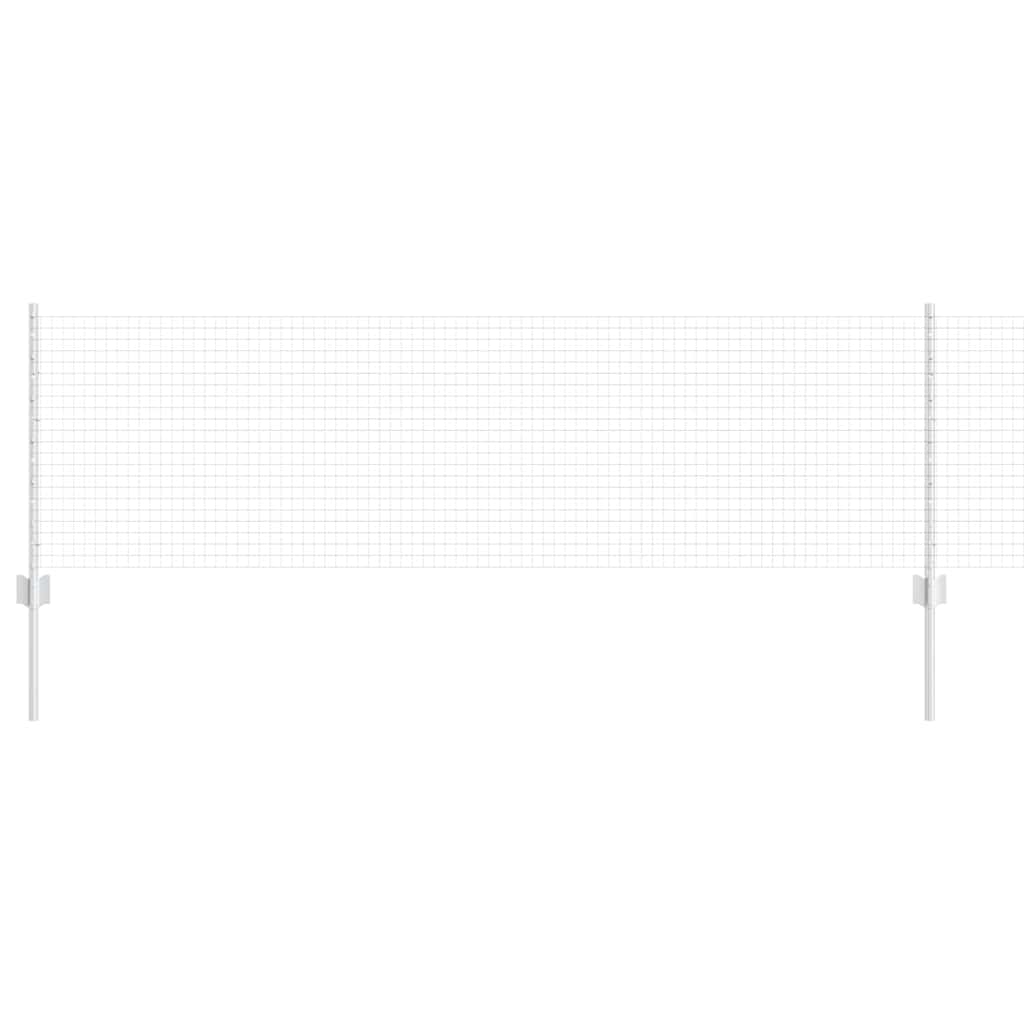 Zaun mit Pfosten Silber 0,6 x 25 m Stahl