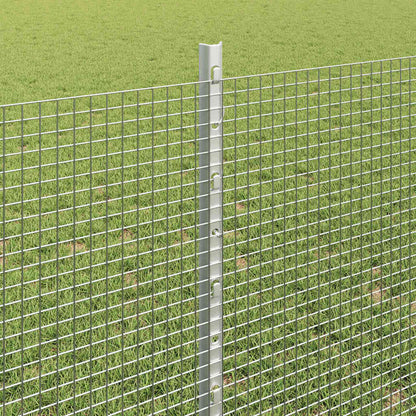 Zaun mit Pfosten Silber 0,8 x 25 m Stahl