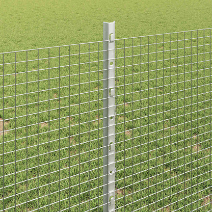 Zaun mit Pfosten Silber 0,8 x 25 m Stahl