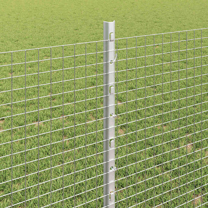 Zaun mit Pfosten Silber 0,8 x 25 m Stahl