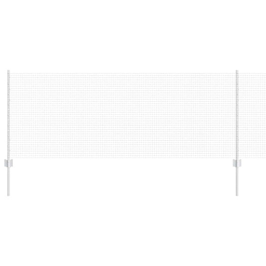 Zaun mit Pfosten Silber 0.8 x 25 m Stahl