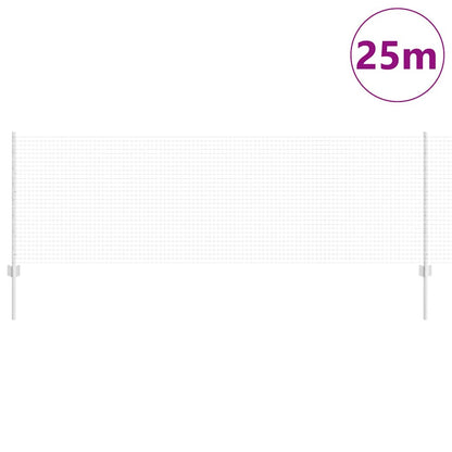 Zaun mit Pfosten Silber 0.8 x 25 m Stahl