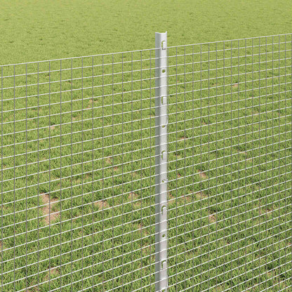 Zaun mit Pfosten Silber 1 x 25 m Stahl