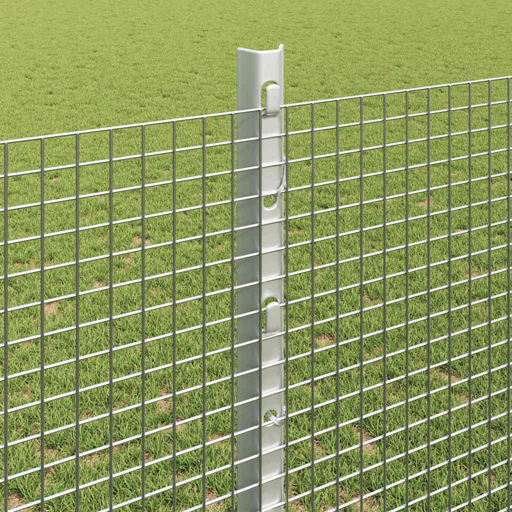 Zaun mit Pfosten Silber 1,2 x 25 m Stahl