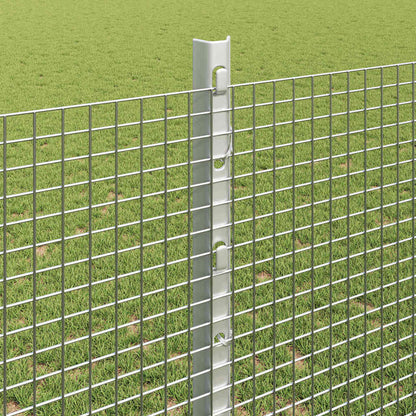 Zaun mit Pfosten Silber 1,2 x 25 m Stahl