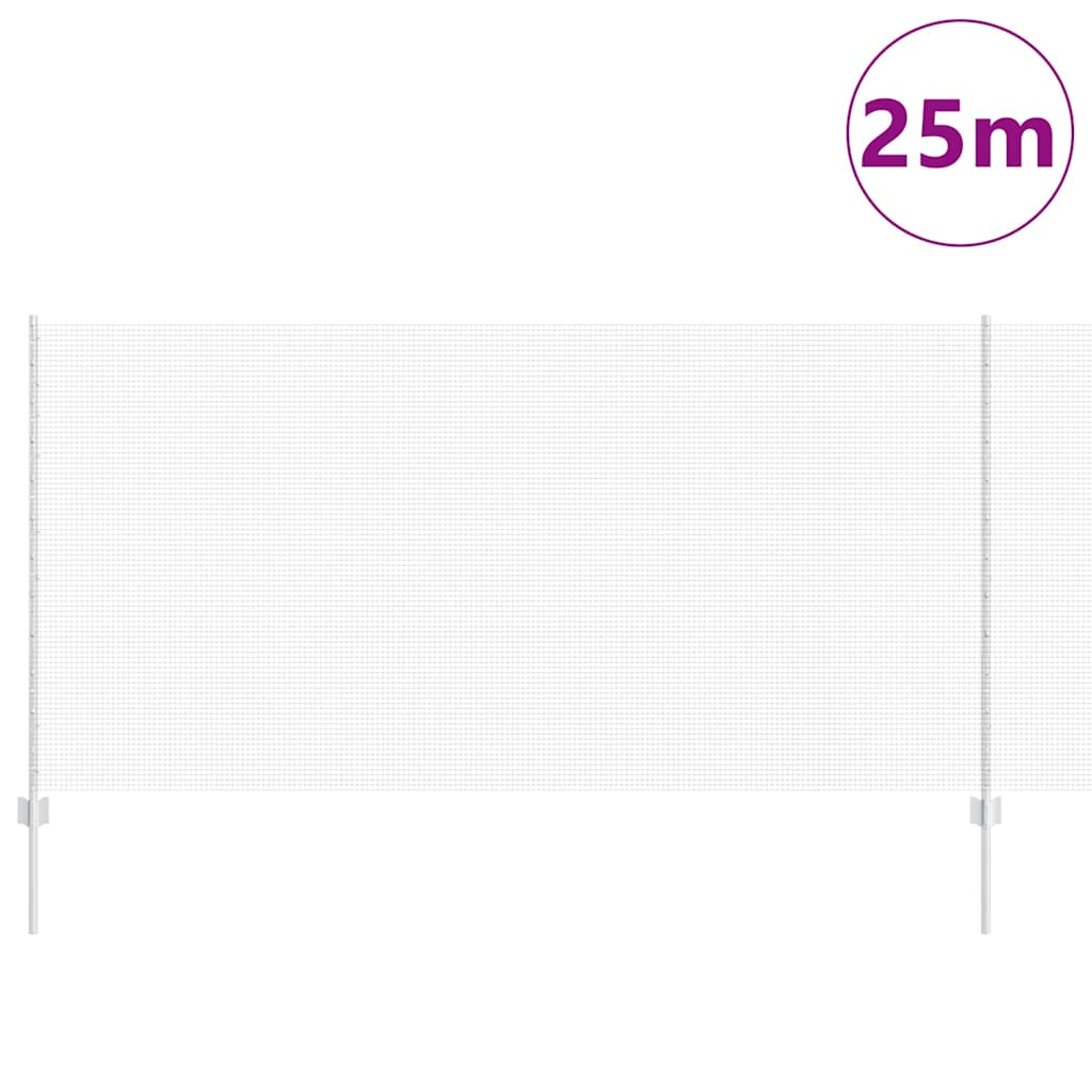 Zaun mit Pfosten Silber 1.2 x 25 m Stahl