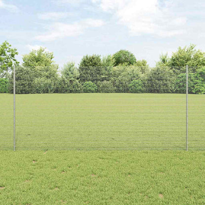 Zaun mit Pfosten Silber 1.2 x 25 m Stahl