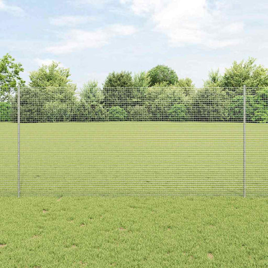 Zaun mit Pfosten Silber 1.2 x 25 m Stahl