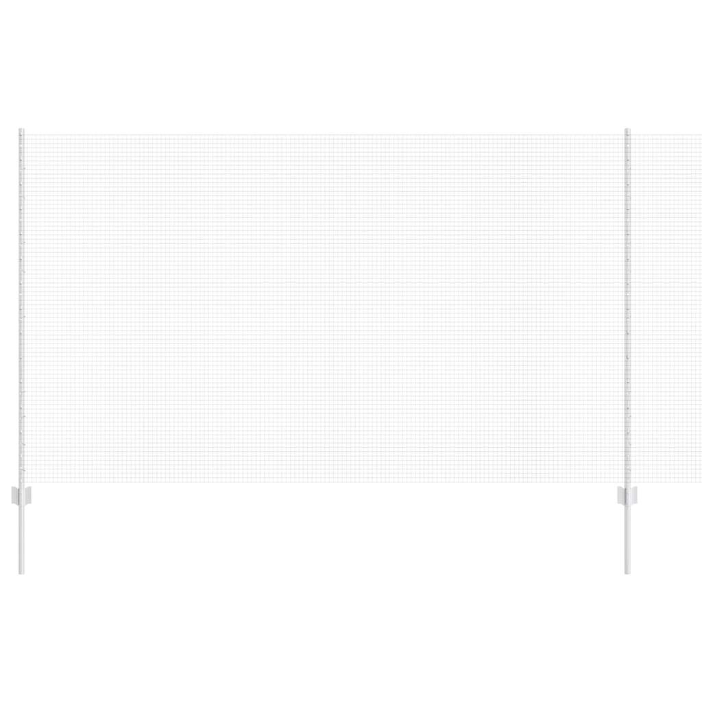 Zaun mit Pfosten Silber 1.4 x 25 m Stahl