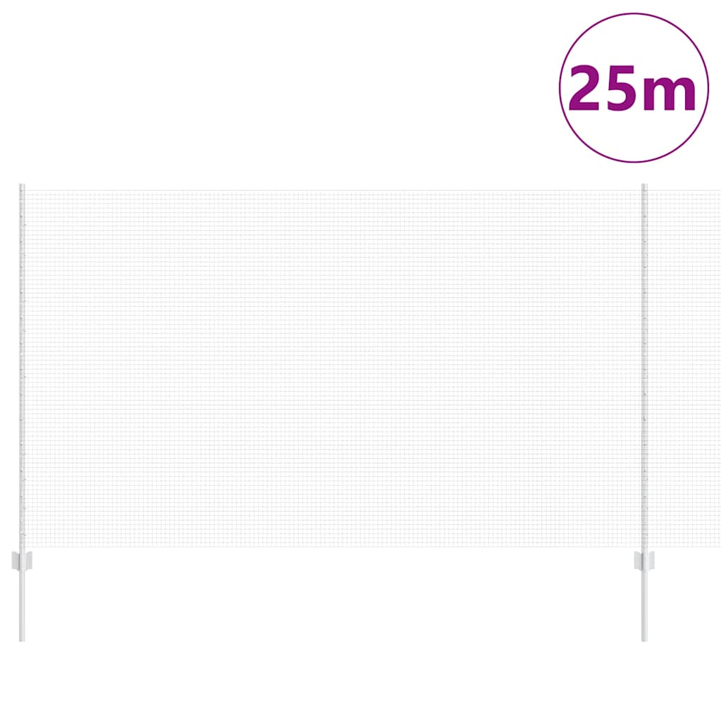 Zaun mit Pfosten Silber 1.4 x 25 m Stahl
