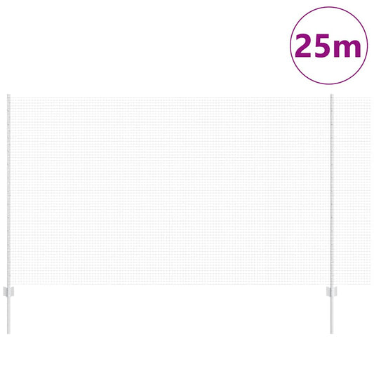 Zaun mit Pfosten Silber 1.4 x 25 m Stahl