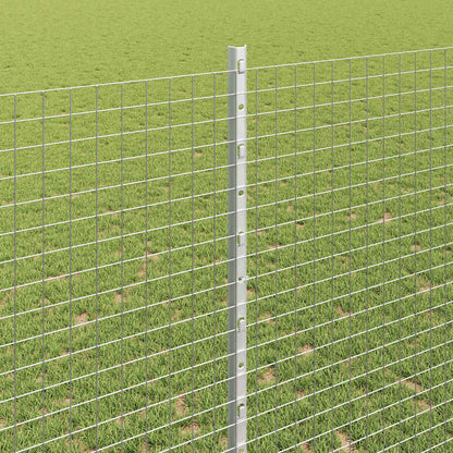 Zaun mit Pfosten Silber 1,4 x 25 m Stahl