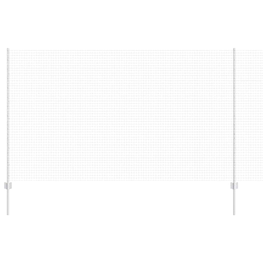 Zaun mit Pfosten Silber 1.4 x 25 m Stahl