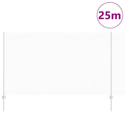 Zaun mit Pfosten Silber 1.4 x 25 m Stahl