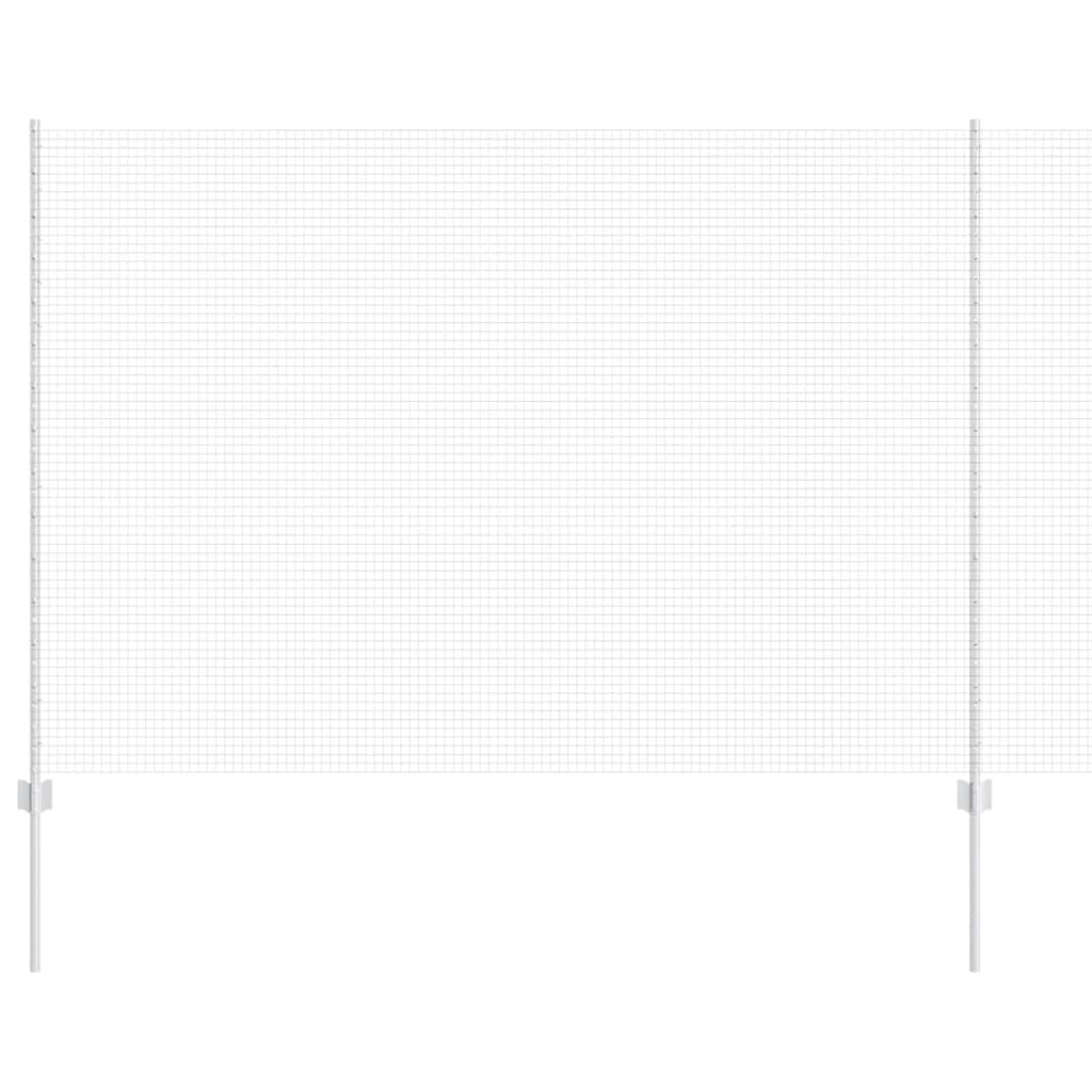 Zaun mit Pfosten Silber 1.5 x 25 m Stahl