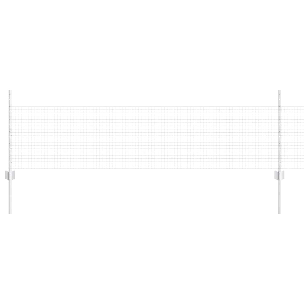Zaun mit Pfosten Silber 0,5 x 50 m Stahl