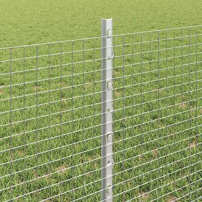 Zaun mit Pfosten Silber 0,6 x 50 m Stahl