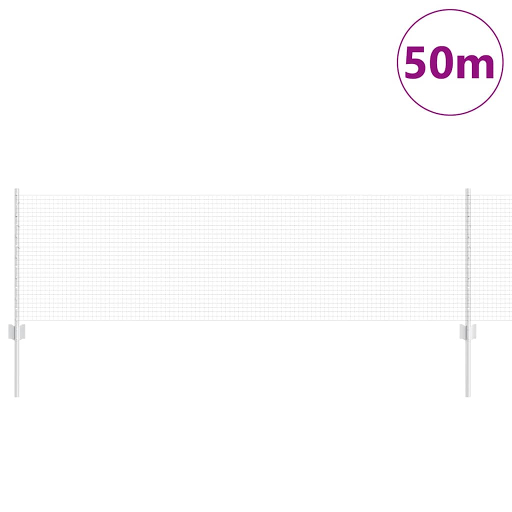 Zaun mit Pfosten Silber 0.6 x 50 m Stahl