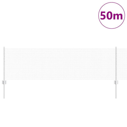 Zaun mit Pfosten Silber 0.6 x 50 m Stahl