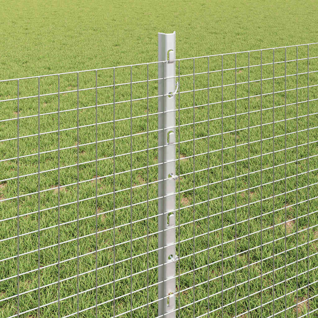 Zaun mit Pfosten Silber 0,8 x 50 m Stahl