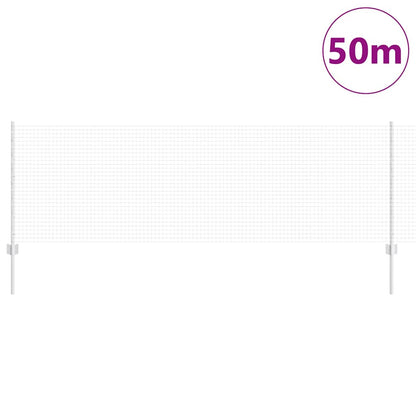 Zaun mit Pfosten Silber 0,8 x 50 m Stahl