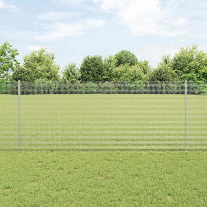 Zaun mit Pfosten Silber 1 x 50 m Stahl