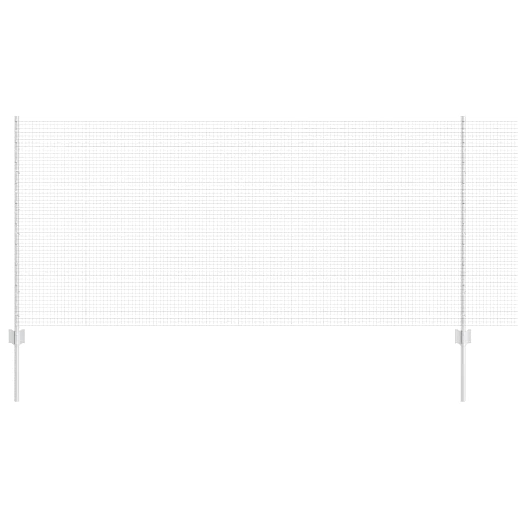 Zaun mit Pfosten Silber 1 x 50 m Stahl