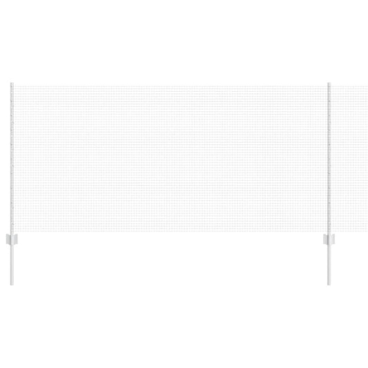 Zaun mit Pfosten Silber 1 x 50 m Stahl