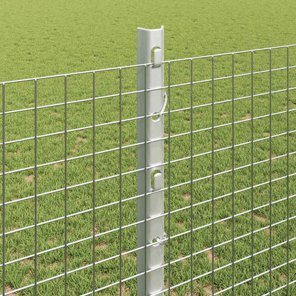 Zaun mit Pfosten Silber 1,2 x 50 m Stahl