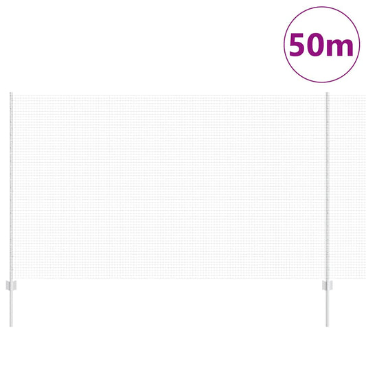 Zaun mit Pfosten Silber 1.4 x 50 m Stahl