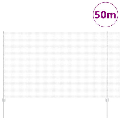 Zaun mit Pfosten Silber 1.5 x 50 m Stahl