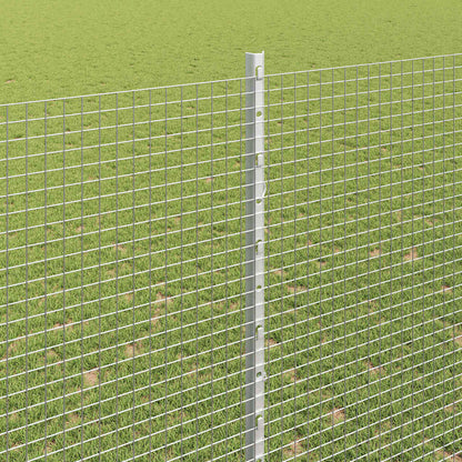 Zaun mit Pfosten Silber 1,6 x 50 m Stahl