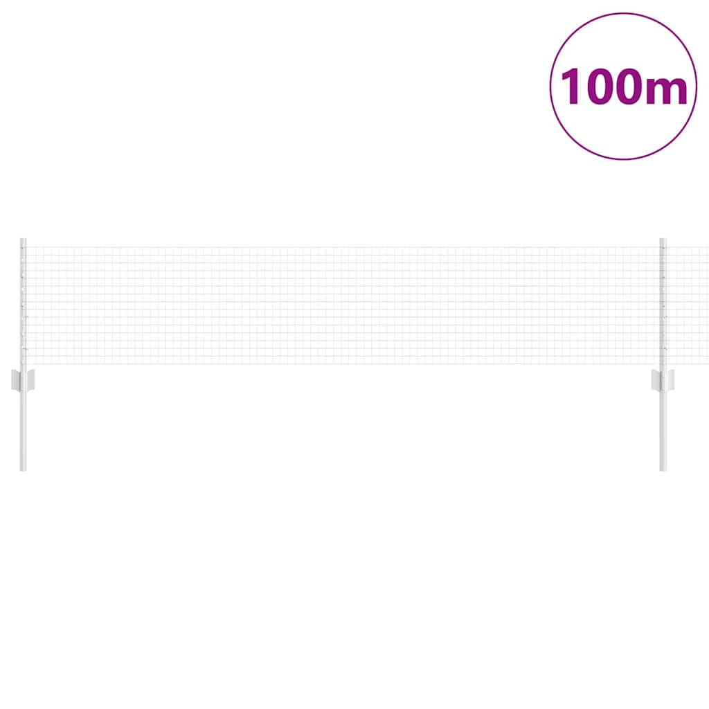 Zaun mit Pfosten Silber 0,4 x 100 m Stahl