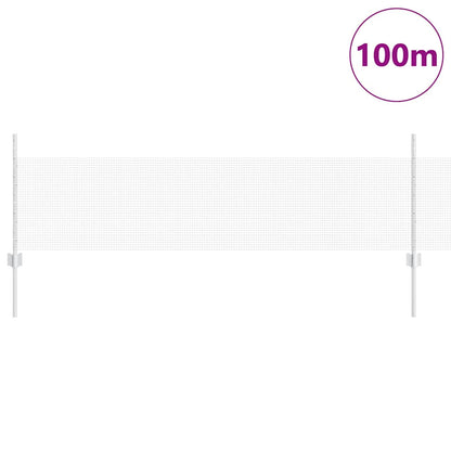 Zaun mit Pfosten Silber 0,5 x 100 m Stahl