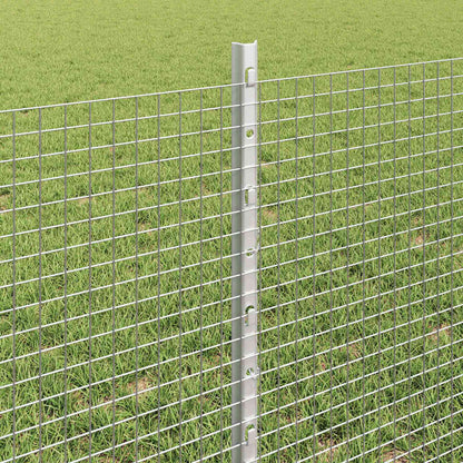 Zaun mit Pfosten Silber 0,6 x 100 m Stahl