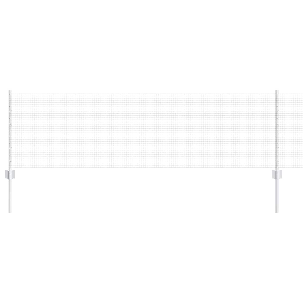 Zaun mit Pfosten Silber 0,6 x 100 m Stahl
